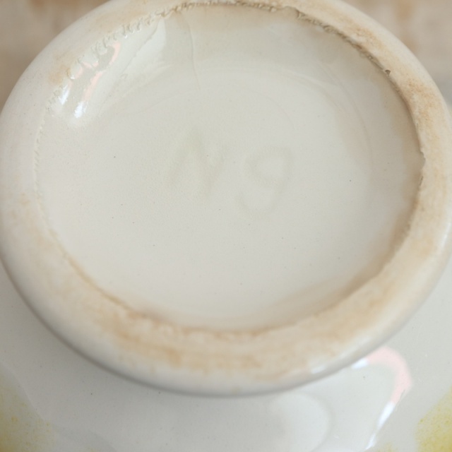 アンティーク プチ カフェオレボウル イエロー ウロコ Moulin des Loups製