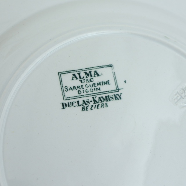 アンティーク プレート ザクロ 皿 フランス サルグミンヌ製 ALMA U&C SARREGUEMINES DIGOIN