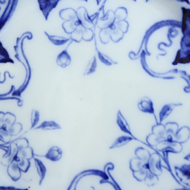 アンティークプレート デザート皿 FLORA フランス クレイユモントロー製 Creil Montereau