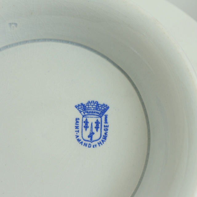 アンティーク コンポティエ 脚付き皿 野イチゴ MARION フランス