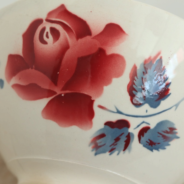 フランス　アンティーク　カフェオレボウル　ディゴワン　CANNES 薔薇　バラ フランス アンティーク カフェオレボウル ディゴワン CANNES 薔薇 バラ