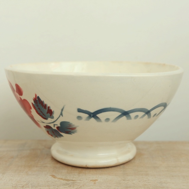 フランスアンティークカフェオレボウルディゴワンCANNES 薔薇バラ