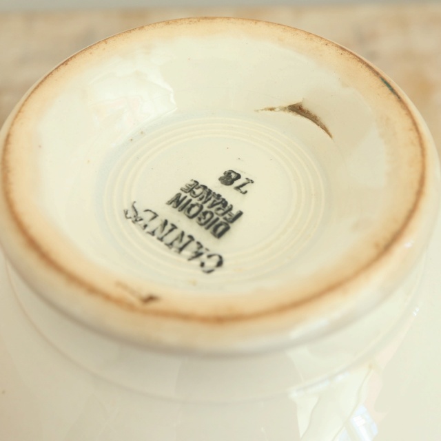 アンティーク カフェオレボウル バラ CANNES フランス ディゴワン製