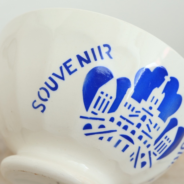 アンティーク カフェオレボウル ルルド SOUVENIR DE LOURDES フランス ディゴワン製 Digoin