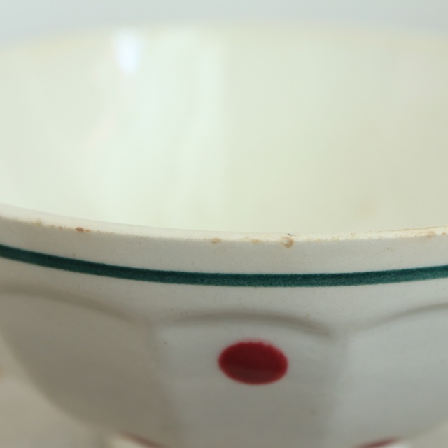 サンタマン窯)水滴みたいなモチーフの アンティークカフェオレボウル