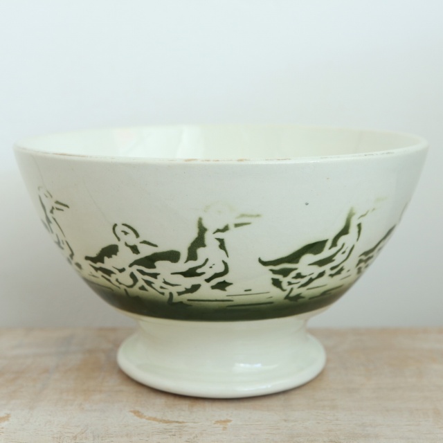 アンティーク カフェオレボウル アヒル フランス バドンヴィレー製 Badonviller