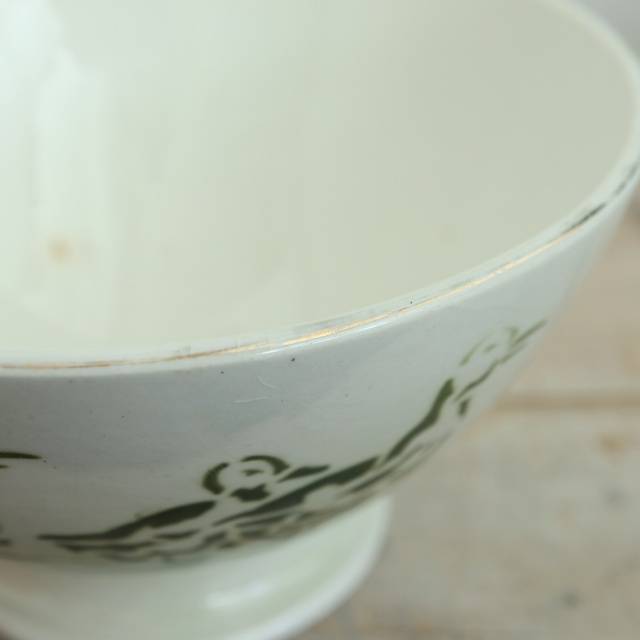 アンティーク カフェオレボウル アヒル フランス バドンヴィレー製 Badonviller