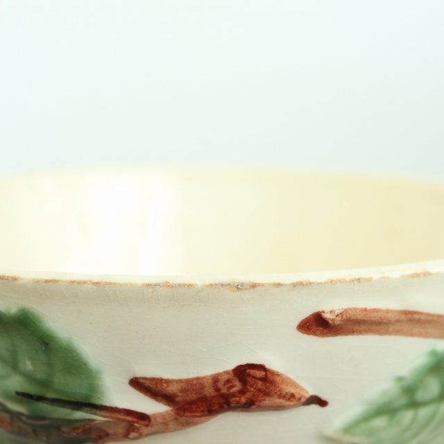 アンティーク カフェオレボウル リンゴ バルボティーヌ フランス ショワジールロワ製 Choisy le Roi