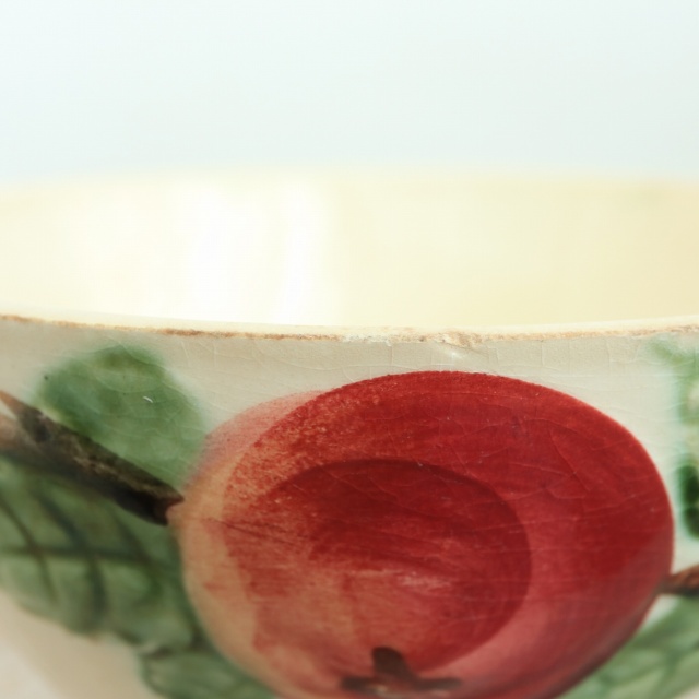 アンティーク カフェオレボウル リンゴ バルボティーヌ フランス ショワジールロワ製 Choisy le Roi