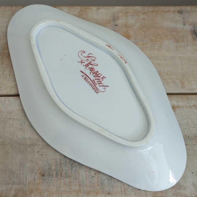 アンティーク ラヴィエ オーバル皿 JARDINIERE フランス サンタマン製 SAINT AMAND HAMAGE