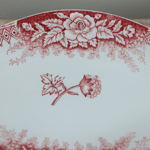 アンティーク ラヴィエ オーバル皿 JARDINIERE フランス サンタマン製 SAINT AMAND HAMAGE