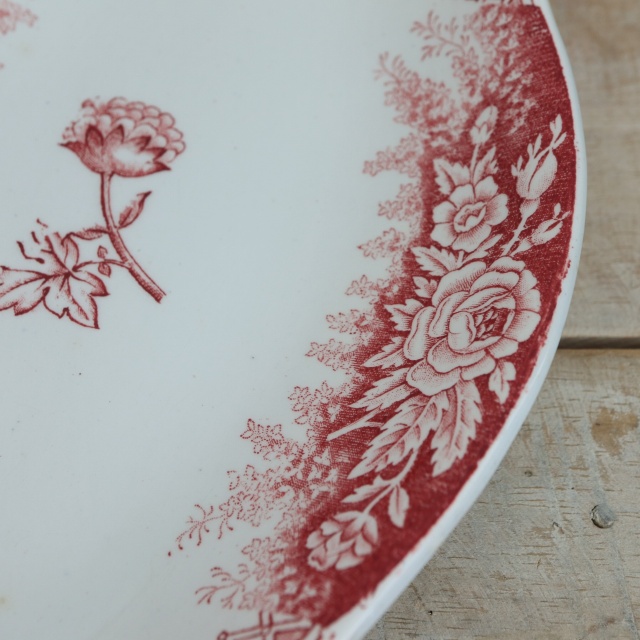 アンティーク ラヴィエ オーバル皿 JARDINIERE フランス サンタマン製 SAINT AMAND HAMAGE