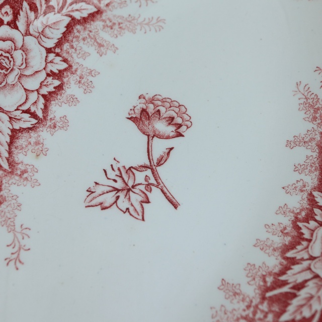 アンティーク ラヴィエ オーバル皿 JARDINIERE フランス サンタマン製 SAINT AMAND HAMAGE