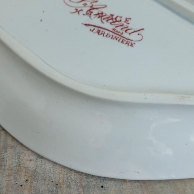アンティーク ラヴィエ オーバル皿 JARDINIERE フランス サンタマン製 SAINT AMAND HAMAGE