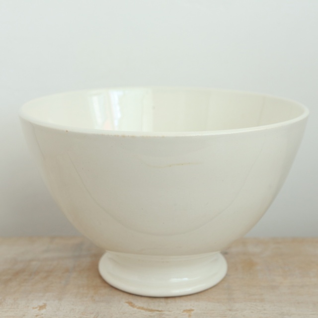 アンティーク カフェオレボウル 白 フランス サルグミンヌ製 ドイツ領時代 Saargemund