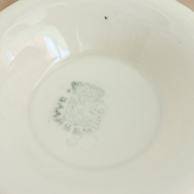 アンティーク カフェオレボウル 白 フランス サルグミンヌ製 ドイツ領時代 Saargemund