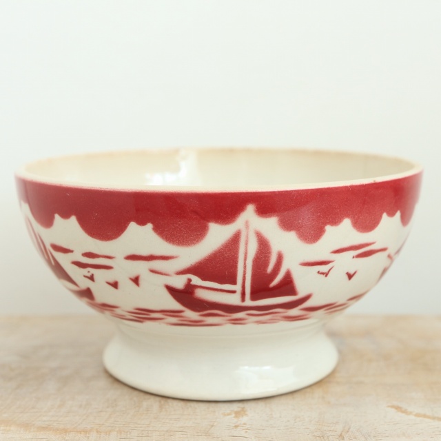 アンティーク カフェオレボウル プチバトー フランス バドンヴィレー製 Badonviller