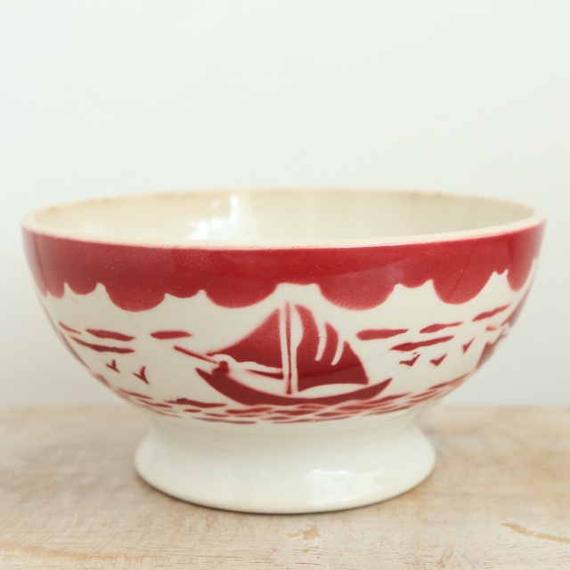 アンティーク カフェオレボウル プチバトー フランス バドンヴィレー製 Badonviller