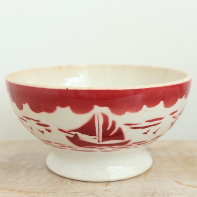 アンティーク カフェオレボウル プチバトー フランス バドンヴィレー製 Badonviller