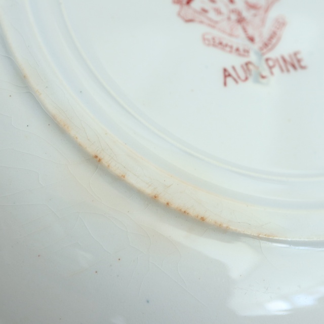 アンティーク プレート 深皿 セイヨウサンザシ AUBEPINE フランス