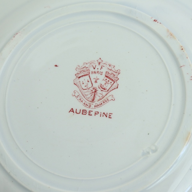 アンティーク プレート 深皿 セイヨウサンザシ AUBEPINE