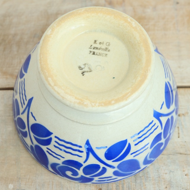 アンティーク カフェオレボウル フランス リュネヴィル製 K&G Luneville