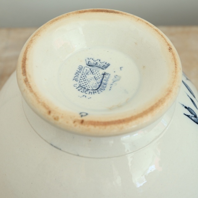 アンティーク カフェオレボウル カルメン CARMEN フランス サルグミンヌ製 OPAQUE Utzschneider & Cie Sarreguemines