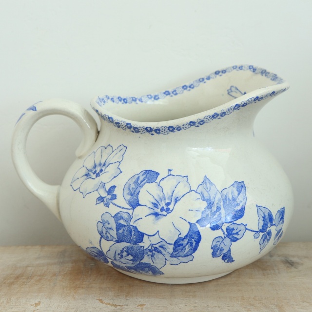 アンティーク ピシェ ペチュニア TOILETTE PETUNIA フランス クレイユモントロー製 Creil Montereau