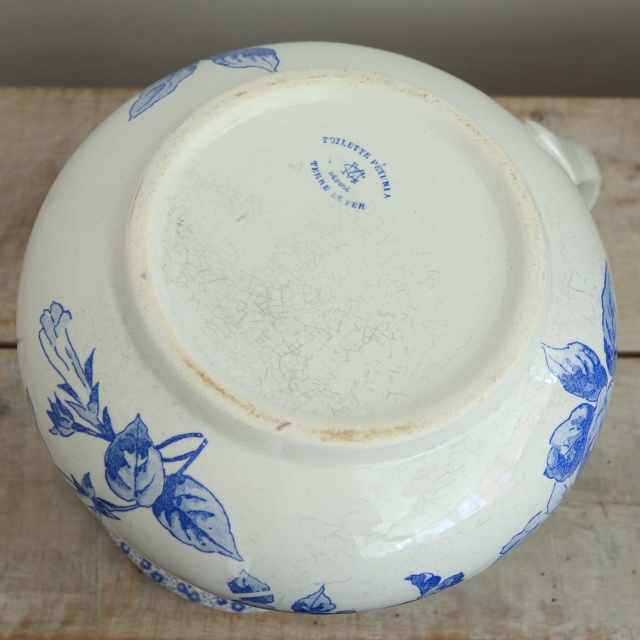アンティーク ピシェ ペチュニア TOILETTE PETUNIA フランス クレイユモントロー製 Creil Montereau