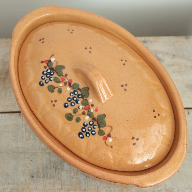 ベッコフ鍋 コウノトリ ナチュラル 23cmサイズ アルザス地方 スフレンハイム焼き 陶器製