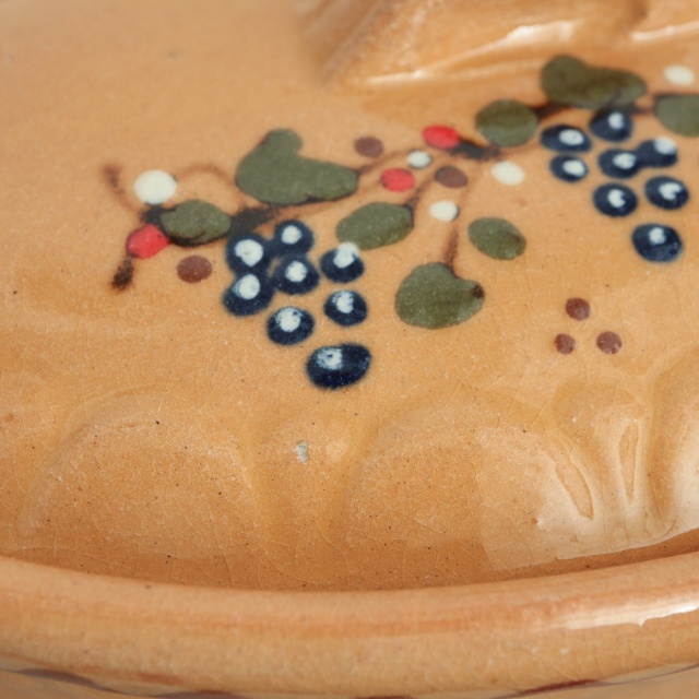 ベッコフ鍋 コウノトリ ナチュラル 23cmサイズ アルザス地方 スフレンハイム焼き 陶器製