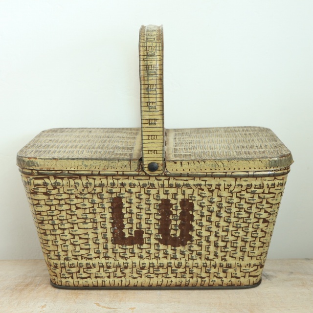 LU ビスケット アンティーク バスケット 缶 LEFEVRE-UTILE 1930