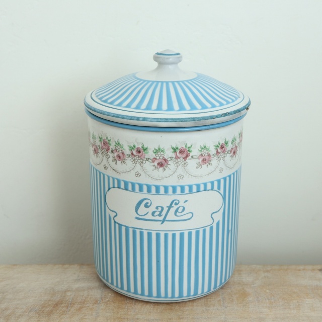 BB社 ローズガーランド アンティーク ホウロウキャニスター CAFE コーヒー
