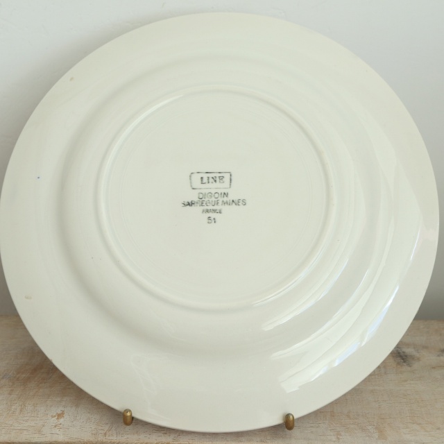アンティーク プレート LINE 皿 フランス サルグミンヌ製 Digoin