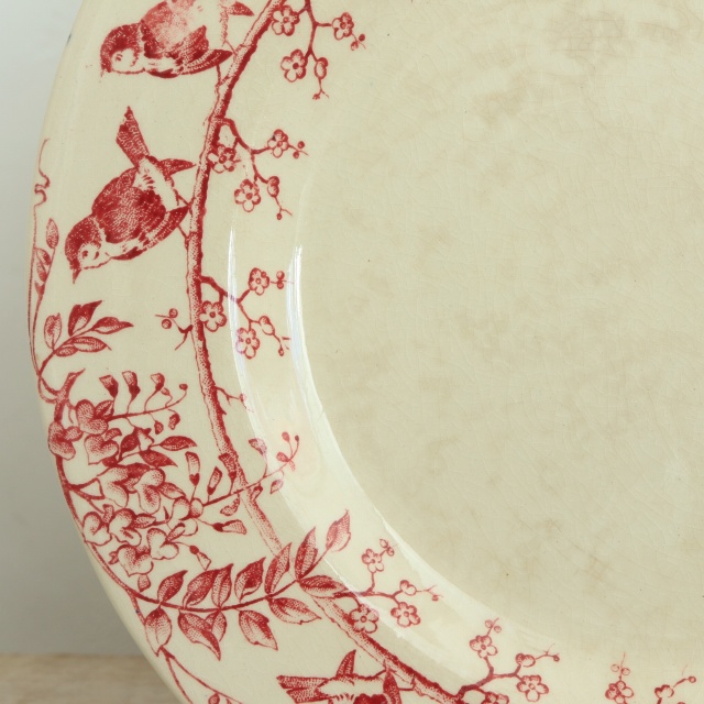 アンティーク コンポティエ 小鳥の花冠 GUIRLANDE D'OISEAUX フランス ジアン製 GIEN