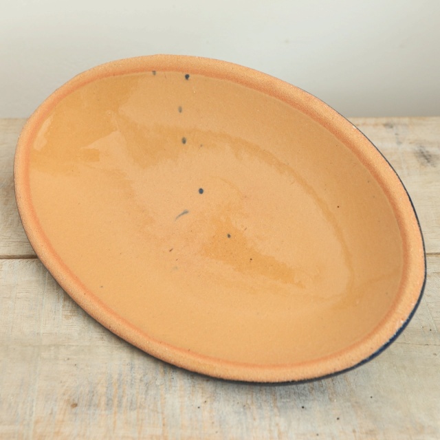 ベッコフ鍋 小花 ダークブルー 23cmサイズ アルザス地方 スフレンハイム焼き 陶器製