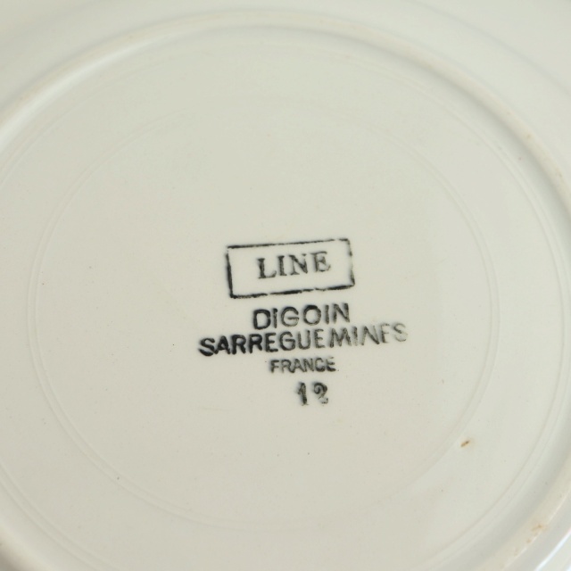 アンティーク プレート LINE 深皿 フランス サルグミンヌ製 Digoin & Sarreguemines