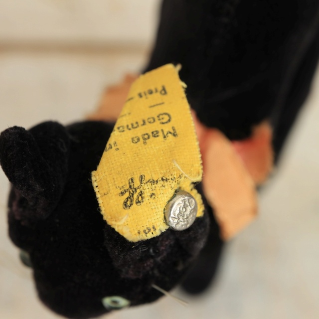 アンティーク シュタイフ 黒猫 Steiff Black Tom Cat 10cm