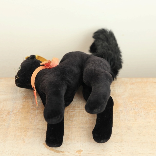 アンティーク シュタイフ 黒猫 Steiff Black Tom Cat 10cm