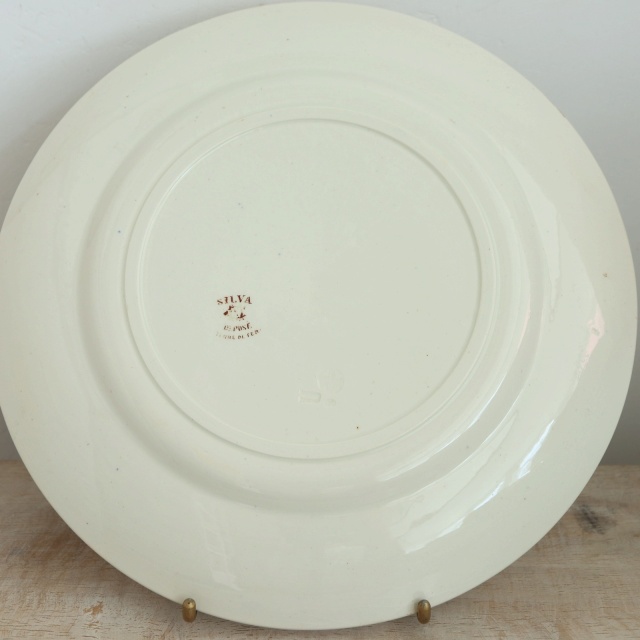 アンティーク プレート 小鳥 皿 SYLVA フランス クレイユモントロー製 Creil Montereau