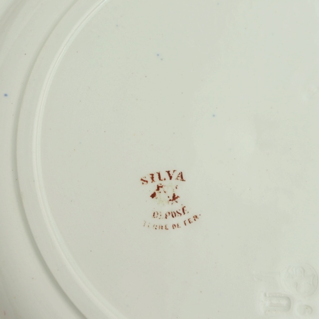 アンティーク プレート 小鳥 皿 SYLVA フランス クレイユモントロー製 Creil Montereau