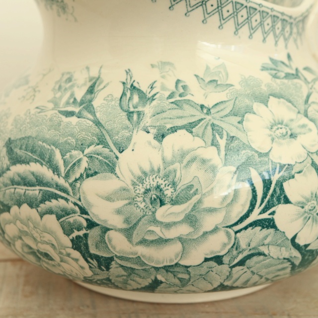 アンティーク ピシェ JARDINIERE フランス サルグミンヌ製 U&C SARREGUEMINES