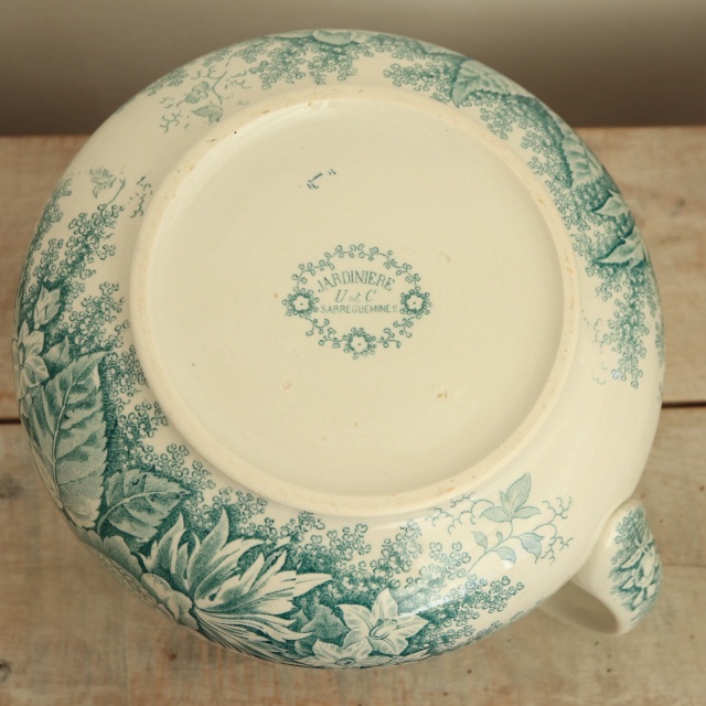 アンティーク ピシェ JARDINIERE フランス サルグミンヌ製 U&C SARREGUEMINES