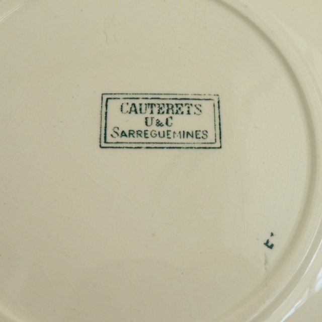 アンティーク デザートプレート CAUTERETS 皿 フランス サルグミンヌ製 U&C SARREGUEMINES