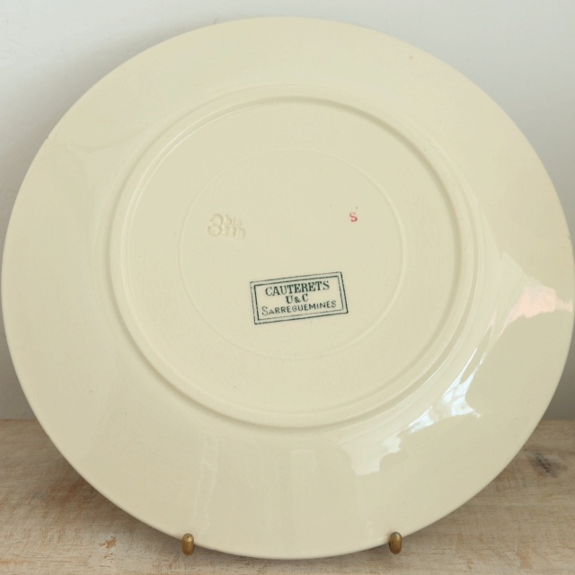 アンティーク プレート CAUTERETS 皿 フランス サルグミンヌ製 U&C SARREGUEMINES