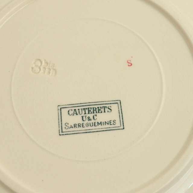 アンティーク プレート CAUTERETS 皿 フランス サルグミンヌ製 U&C SARREGUEMINES