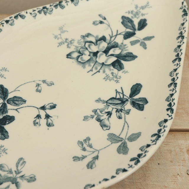 フランスアンティーク サンタマン Jardinière オーバルプレート フランスアンティーク サンタマン Jardinière オーバルプレート