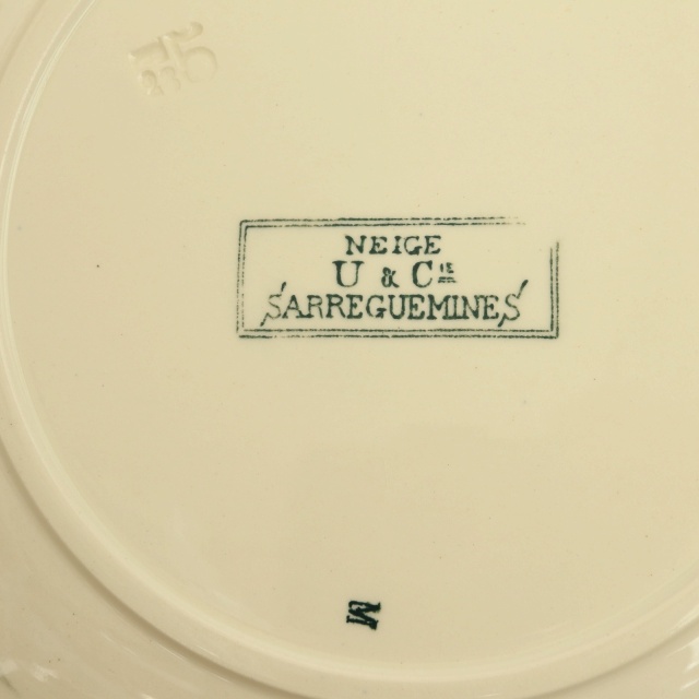 アンティーク プレート デザート皿 ネージュ フランス サルグミンヌ製 NEIGE U&C SARREGUEMINES