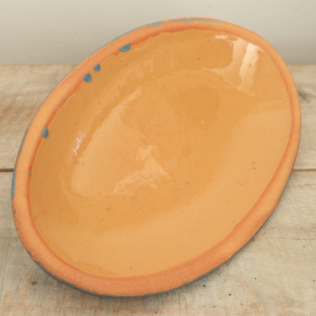 ベッコフ鍋 コウノトリ ライトブルー 23cmサイズ アルザス地方 スフレンハイム焼き 陶器製