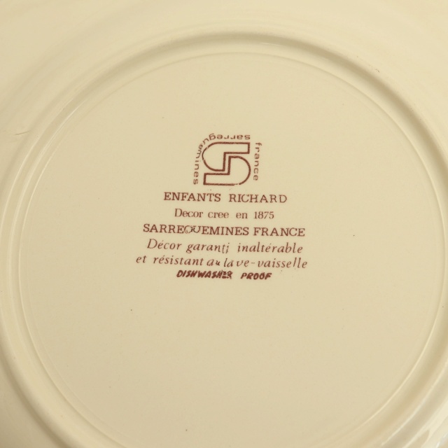 ENFANTS RICHARD デザートプレート 皿 フランス サルグミンヌ製 SARREGUEMINES